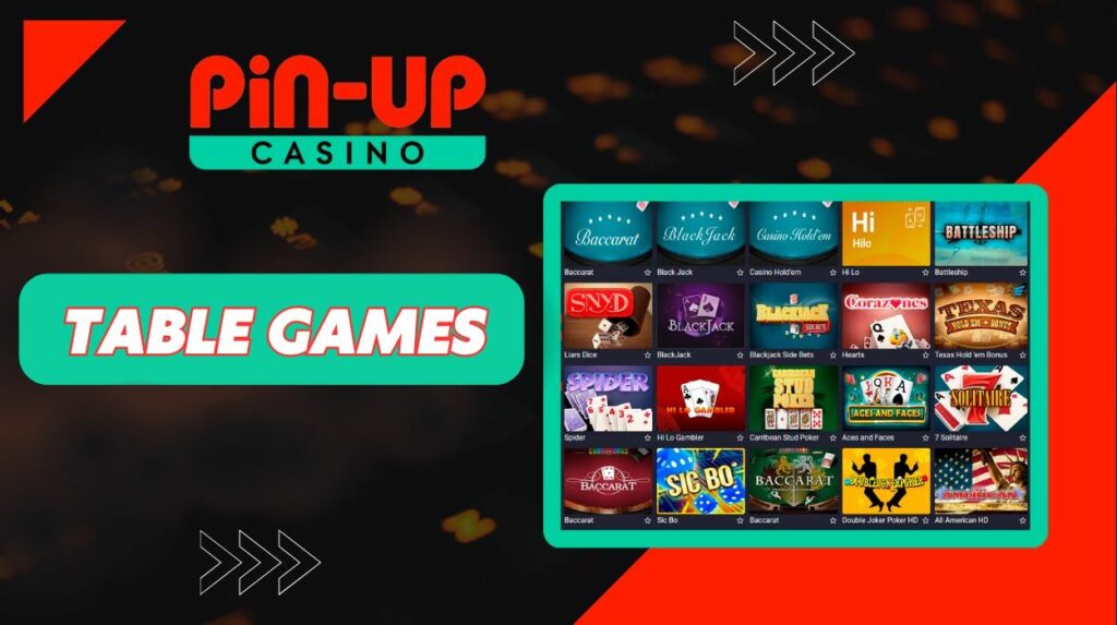 Pin-Up Casino in India table games overview